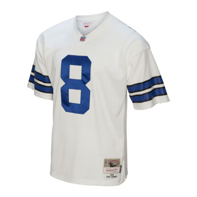 Alternative view of Troy Aikman Dallas Cowboys White Legacy Jersey - All Stitched