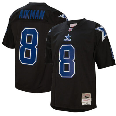 Troy Aikman Dallas Cowboys Black Legacy Jersey - All Stitched
