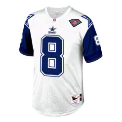 Alternative view of Troy Aikman Dallas Cowboys White 1994 Throwback Jersey - All Stitched
