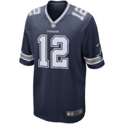 Alternative view of Roger Staubach Dallas Cowboys Navy Game Jersey - All Stitched