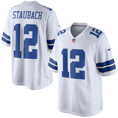 Roger Staubach Dallas Cowboys White Game Jersey - All Stitched