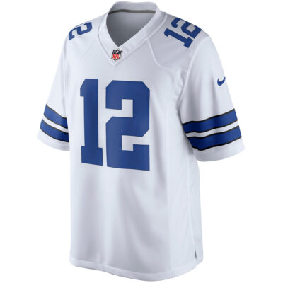 Alternative view of Roger Staubach Dallas Cowboys White Game Jersey - All Stitched