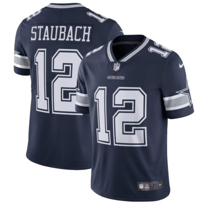 Roger Staubach Dallas Cowboys Navy Vapor Limited Jersey - All Stitched