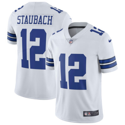 Roger Staubach Dallas Cowboys White Vapor Limited Jersey - All Stitched
