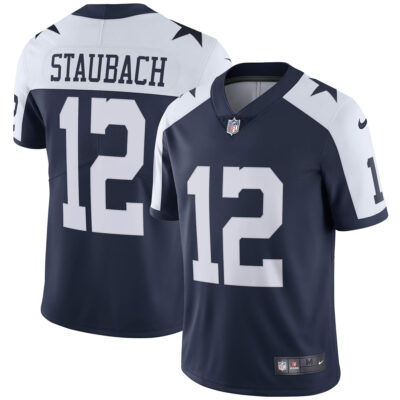 Roger Staubach Dallas Cowboys Navy Alternate Vapor Limited Jersey - All Stitched