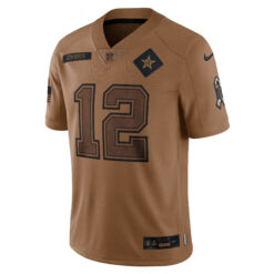 Alternative view of Roger Staubach Dallas Cowboys Brown Salute To Service Limited Jersey - All Stitched
