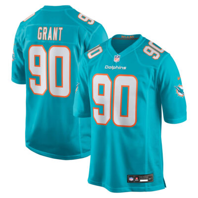 Kenneth Grant Miami Dolphins Aqua Home Game Jersey - All Stitched