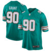 Kenneth Grant Miami Dolphins Aqua Alternate Game Jersey - All Stitched