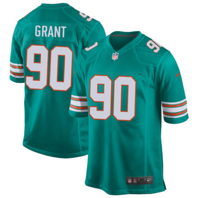 Kenneth Grant Miami Dolphins Aqua Alternate Game Jersey - All Stitched