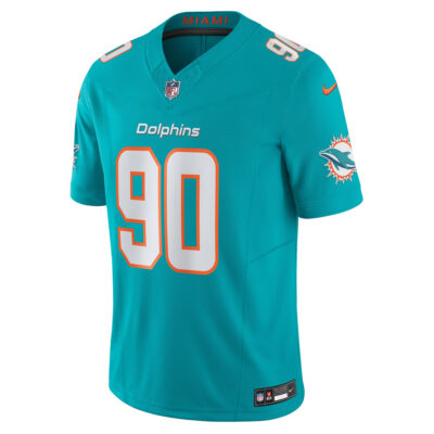 Alternative view of Kenneth Grant Miami Dolphins Aqua Home Vapor F.U.S.E Limited Jersey - All Stitched