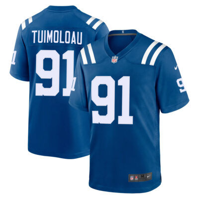 JT Tuimoloau Indianapolis Colts Royal Blue Home Game Jersey - All Stitched