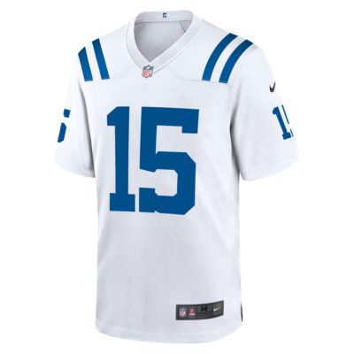 Alternative view of Riley Leonard Indianapolis Colts White Away Game Jersey - All Stitched