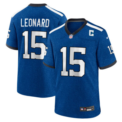 Riley Leonard Indianapolis Colts Royal Blue Indiana Nights Alternate Game Jersey - All Stitched
