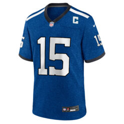 Alternative view of Riley Leonard Indianapolis Colts Royal Blue Indiana Nights Alternate Game Jersey - All Stitched