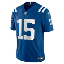 Alternative view of Riley Leonard Indianapolis Colts Royal Blue Home Vapor F.U.S.E Limited Jersey - All Stitched