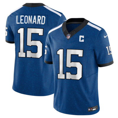 Riley Leonard Indianapolis Colts Royal Blue Indiana Nights Alternate Vapor F.U.S.E Limited Jersey - All Stitched