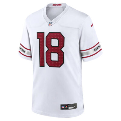 Alternative view of Marvin Harrison Jr Arizona Cardinals White Road Game Jersey - All Stitched