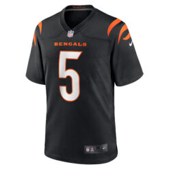 Alternative view of Tee Higgins Cincinnati Bengals Black Home Game Jersey - All Stitched