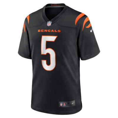 Alternative view of Tee Higgins Cincinnati Bengals Black Home Game Jersey - All Stitched