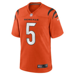 Alternative view of Tee Higgins Cincinnati Bengals Orange Alternate Game Jersey - All Stitched