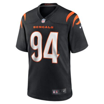 Alternative view of Sam Hubbard Cincinnati Bengals Black Home Game Jersey - All Stitched