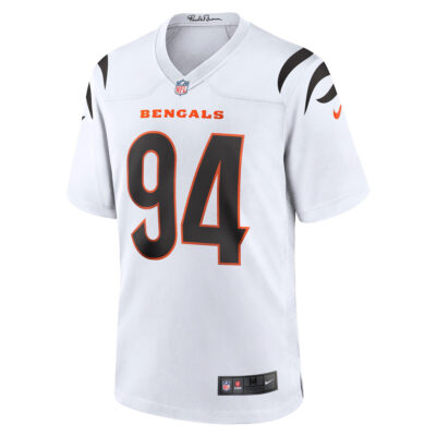 Alternative view of Sam Hubbard Cincinnati Bengals White Road Game Jersey - All Stitched