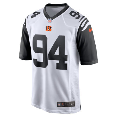 Alternative view of Sam Hubbard Cincinnati Bengals White Alternate Game Jersey - All Stitched