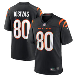 Andrei Iosivas Cincinnati Bengals Black Home Game Jersey - All Stitched