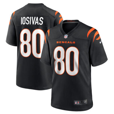 Andrei Iosivas Cincinnati Bengals Black Home Game Jersey - All Stitched