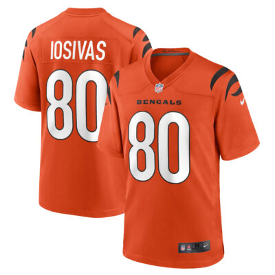 Andrei Iosivas Cincinnati Bengals Orange Alternate Game Jersey - All Stitched