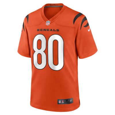 Alternative view of Andrei Iosivas Cincinnati Bengals Orange Alternate Game Jersey - All Stitched