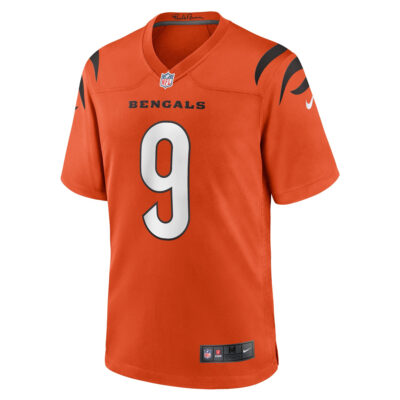 Alternative view of Joe Burrow Cincinnati Bengals Orange Alternate Game Jersey - All Stitched