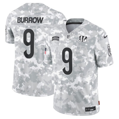 Joe Burrow Cincinnati Bengals Camo 2024 Salute To Service Jersey - All Stitched