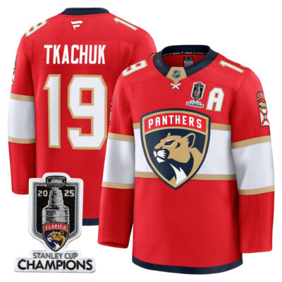Matthew Tkachuk Florida Panthers Stanley Cup Champions Red Home Jersey - All Stitched