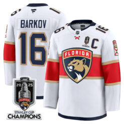Aleksander Barkov Florida Panthers Stanley Cup Champions White Away Jersey - All Stitched