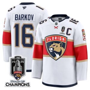 Aleksander Barkov Florida Panthers Stanley Cup Champions White Away Jersey - All Stitched