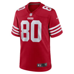 Alternative view of Jerry Rice San Francisco 49ers Scarlet Home Game Jersey - All Stitched