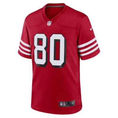 Alternative view of Jerry Rice San Francisco 49ers Scarlet Alternate Game Jersey - All Stitched