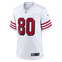 Alternative view of Jerry Rice San Francisco 49ers White Alternate Game Jersey - All Stitched