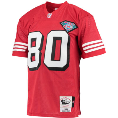 Alternative view of Jerry Rice San Francisco 49ers Scarlet 1994 Throwback Jersey - All Stitched