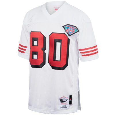 Alternative view of Jerry Rice San Francisco 49ers White 1994 Throwback Jersey - All Stitched