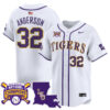 Kade Anderson LSU Tigers Baseball White 2025 College World Series Champions Jersey - All Stitched