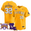 Kade Anderson LSU Tigers Baseball Gold 2025 College World Series Champions Jersey - All Stitched