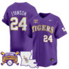 Anthony Eyanson LSU Tigers Baseball Purple 2025 College World Series Champions Jersey - All Stitched
