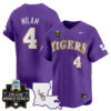 Steven Milam LSU Tigers Baseball Purple 2025 College World Series Bound Jersey - All Stitched