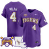 Steven Milam LSU Tigers Baseball Purple 2025 College World Series Champions Jersey - All Stitched