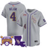 Steven Milam LSU Tigers Baseball Grey 2025 College World Series Champions Jersey - All Stitched