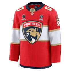 Alternative view of Custom Florida Panthers Stanley Cup Back 2 Back Champions Red Home Jersey - All Stitched