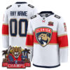 Custom Florida Panthers Stanley Cup Back 2 Back Champions White Away Jersey - All Stitched