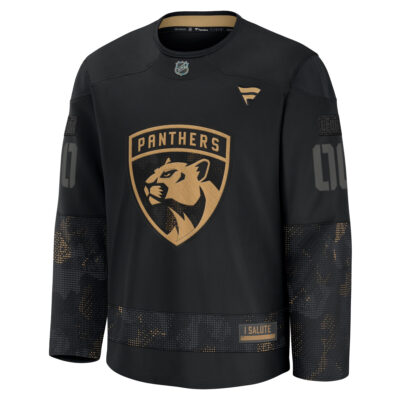 Alternative view of Custom Florida Panthers Black 2024 Military Appreciation Jersey - All Stitched